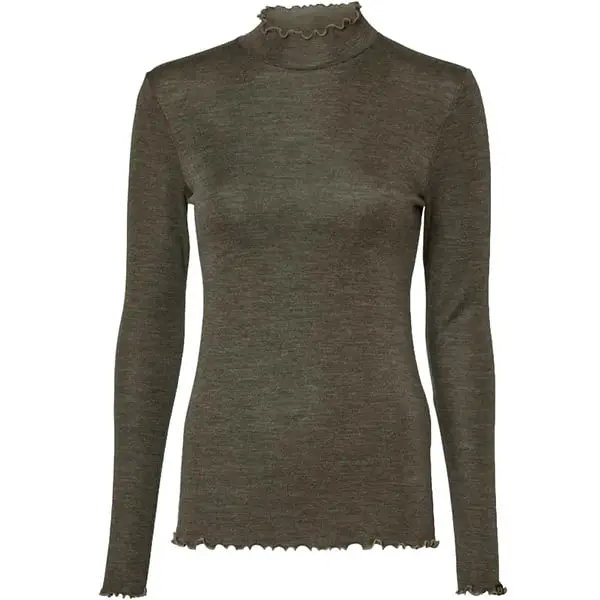 Haven Longsleeve Wool Top Women Dark Autumn Green