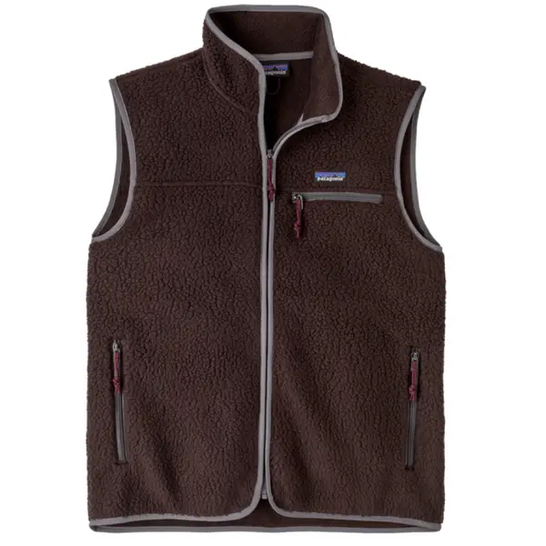 M's Retro Pile Vest Den Brown