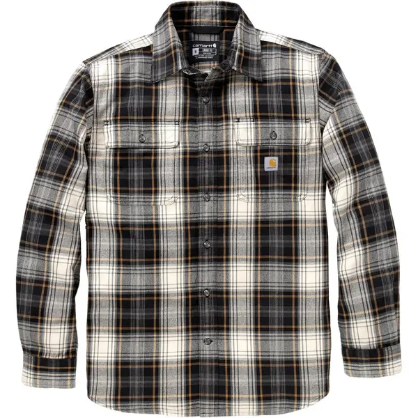 M's Hubbard Loose LS Plaid Shirt Black