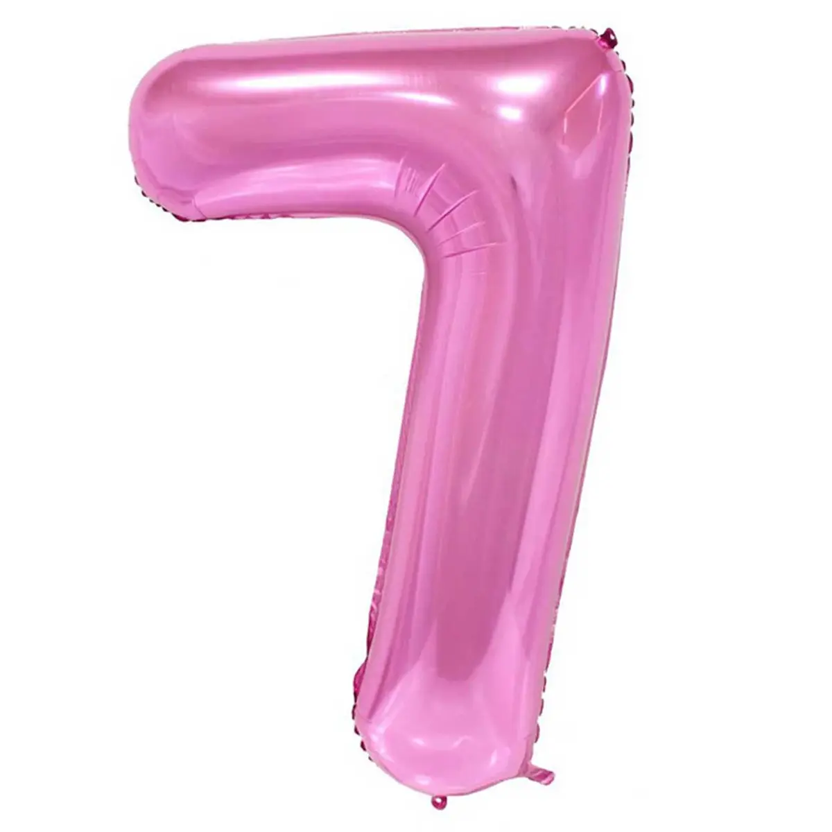 Enorm 102 cm siffer ballong rosa metallnummer 7 ballong