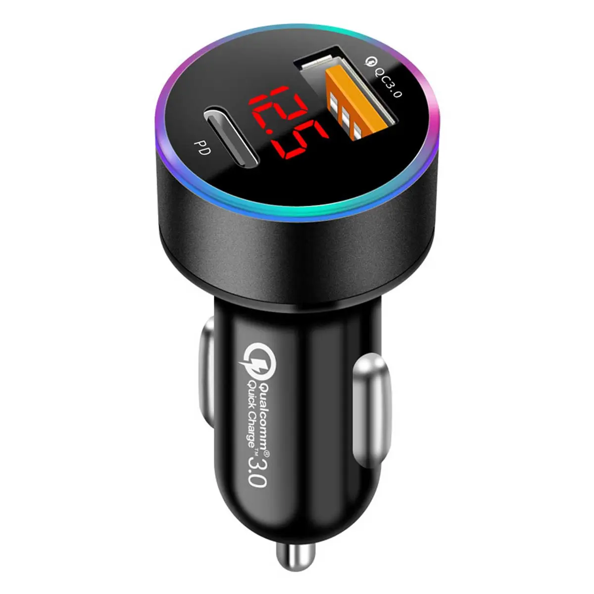 Billader USB-C 6A 36W strømlevering Quick Charge 3.0