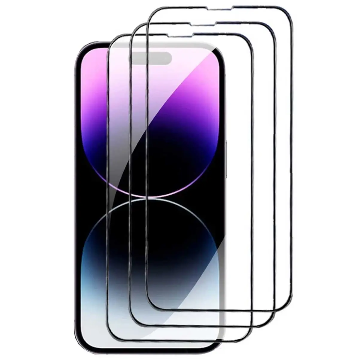 3-pack iPhone 14 buet glassskjermbeskytter karbonfiber