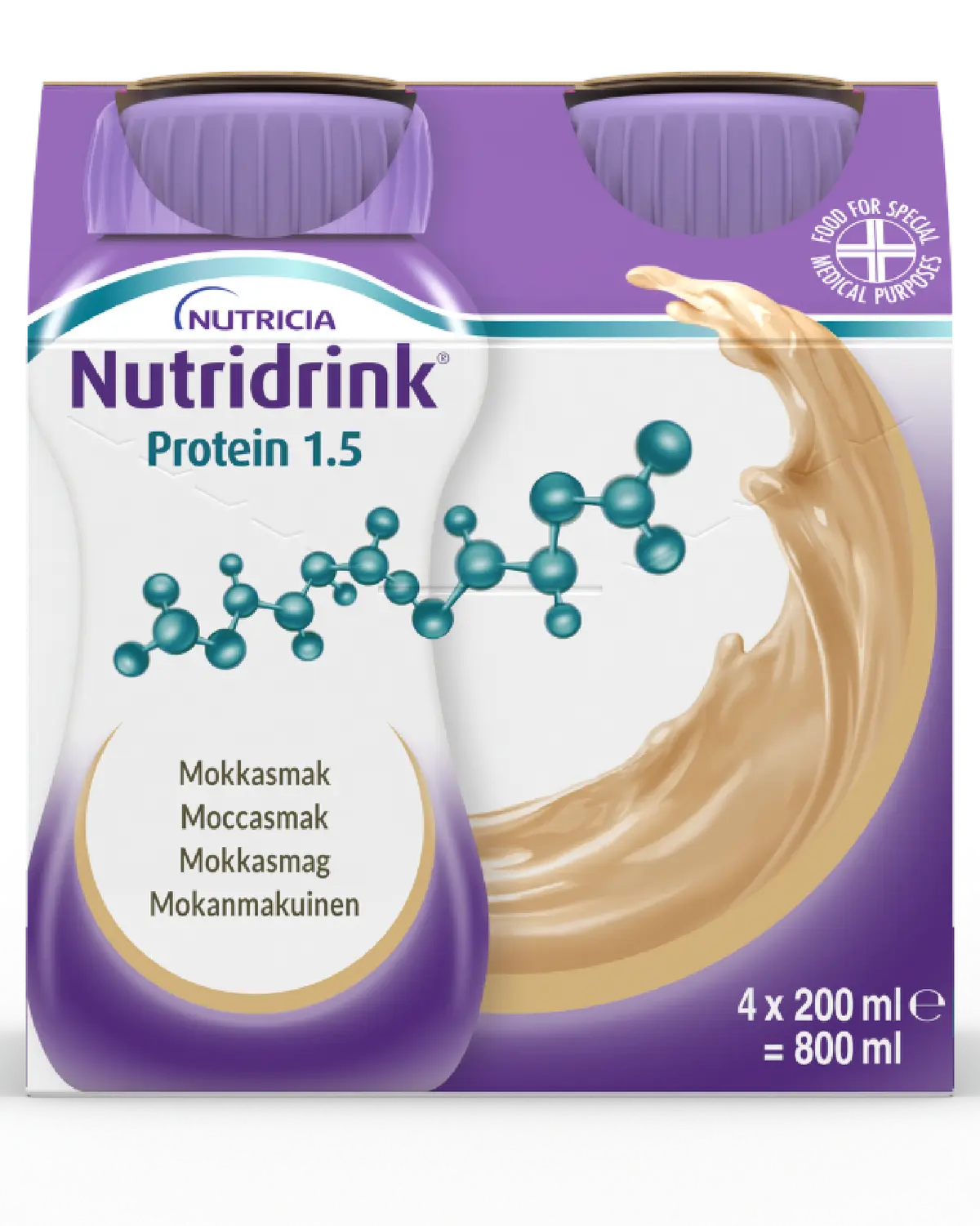 Nutridrink Protein næringsdrikk mokka 4x200 ml