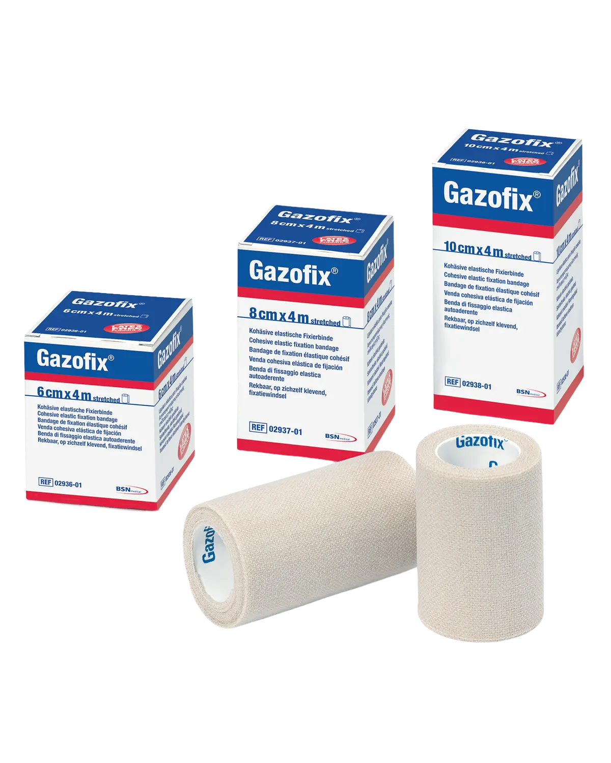 Gazofix fikseringsbandasje 8 cm x 4 m 1 stk