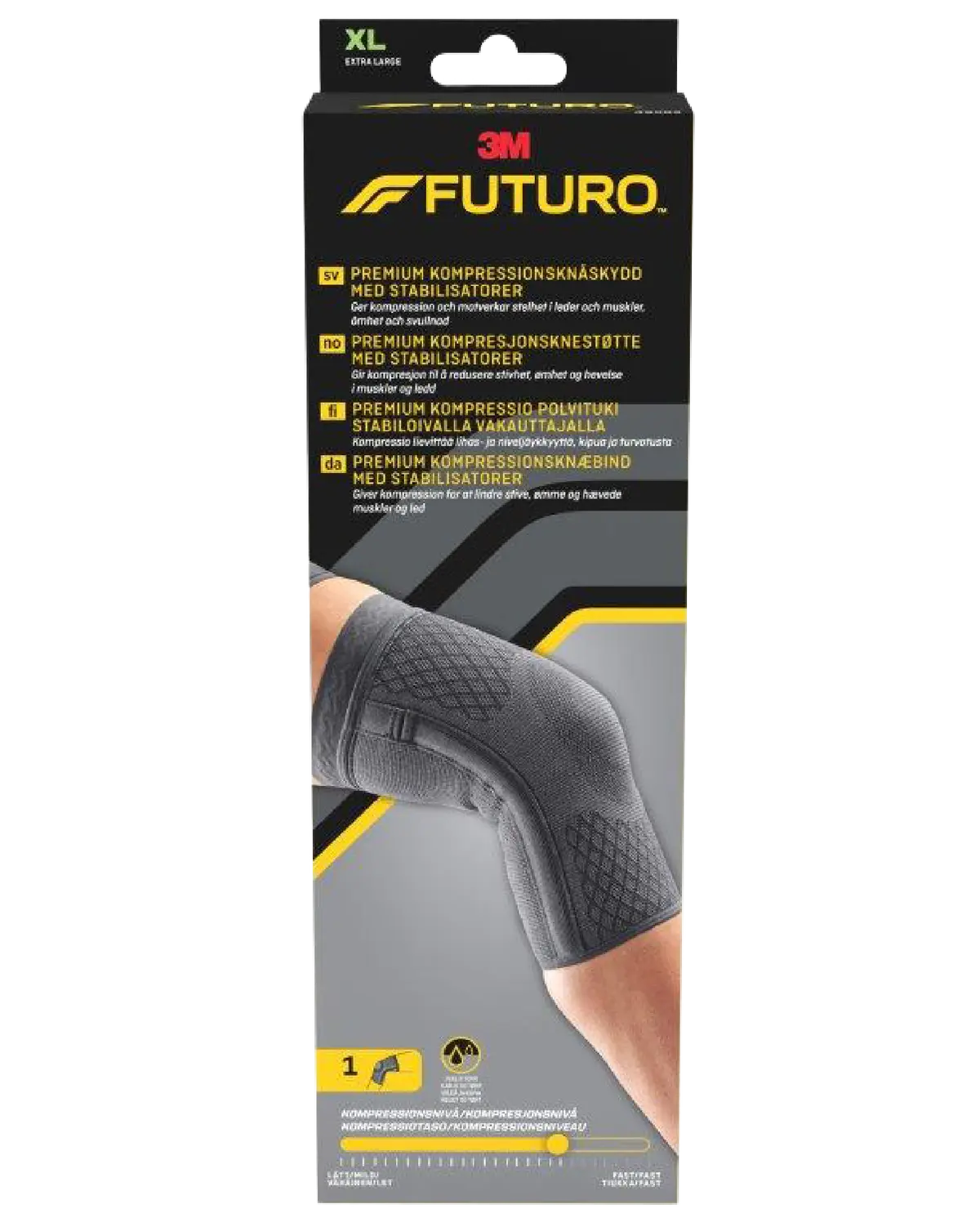 Futuro Premium kompresjonsknestøtte med stabilisatorer XL 1 stk