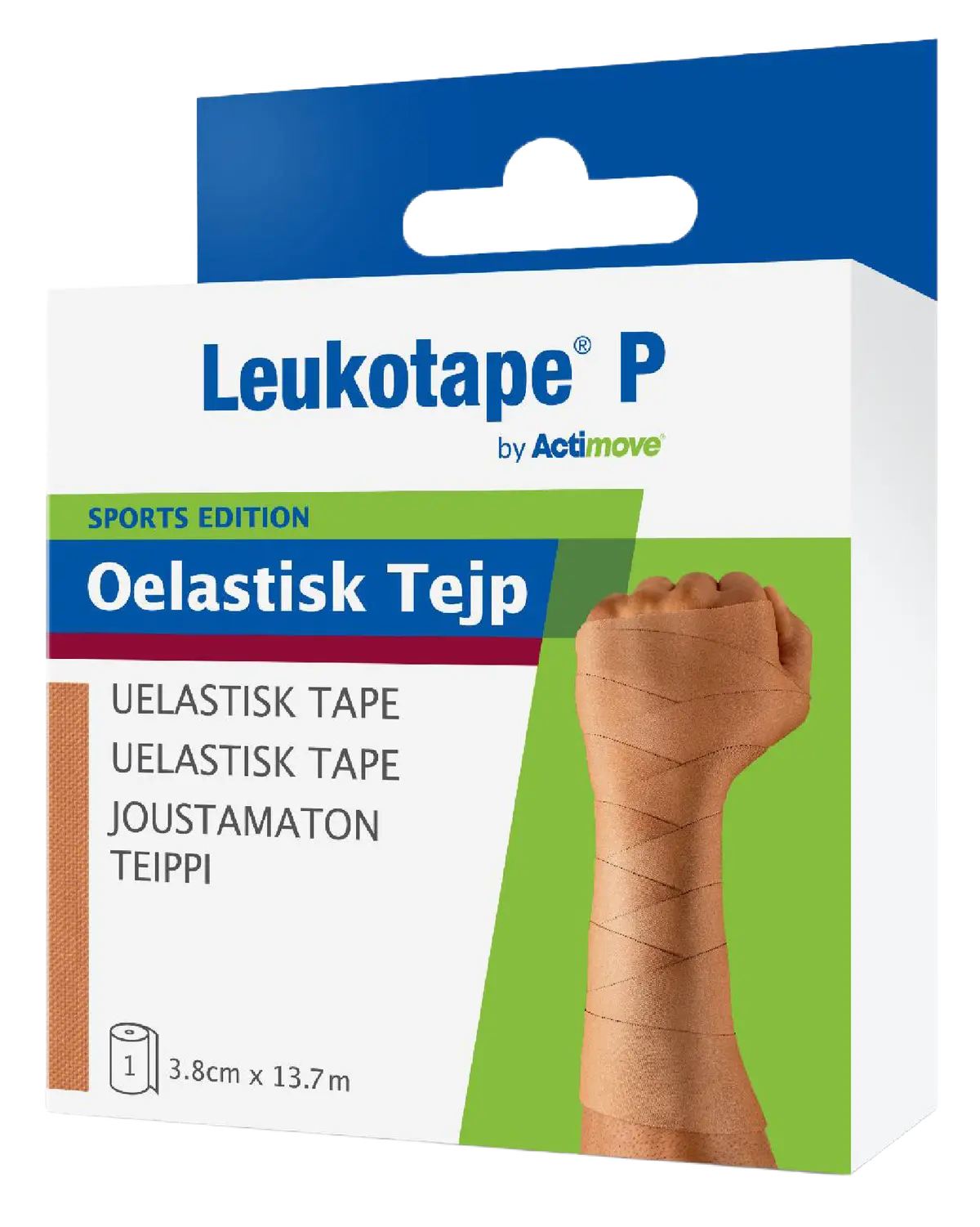 Actimove Leukotape P uelastisk tape 3,8 cm x 13,7 m 1 stk