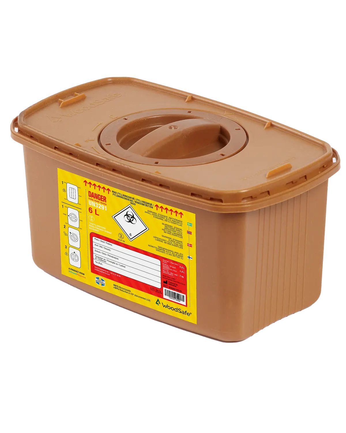 WoodSafe beholder for farlig avfall 6 L 1 stk