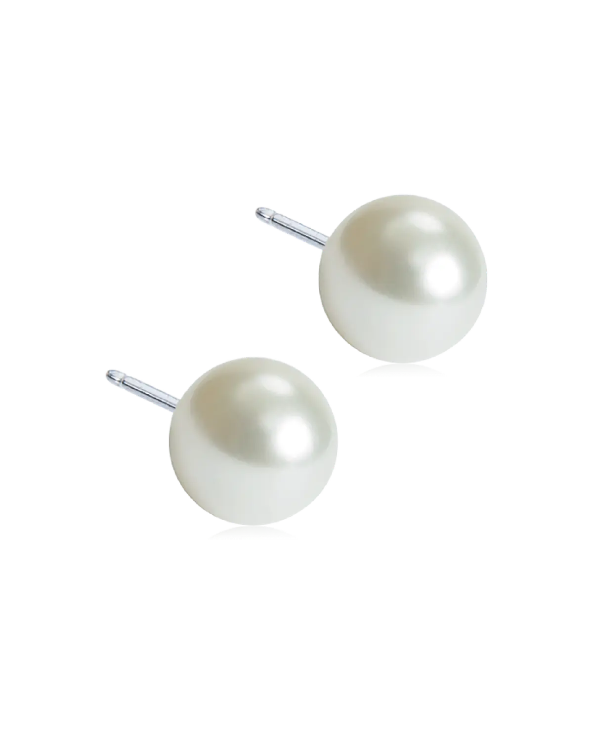 Blomdahl ørepynt 8 mm, hvit perle 1 par