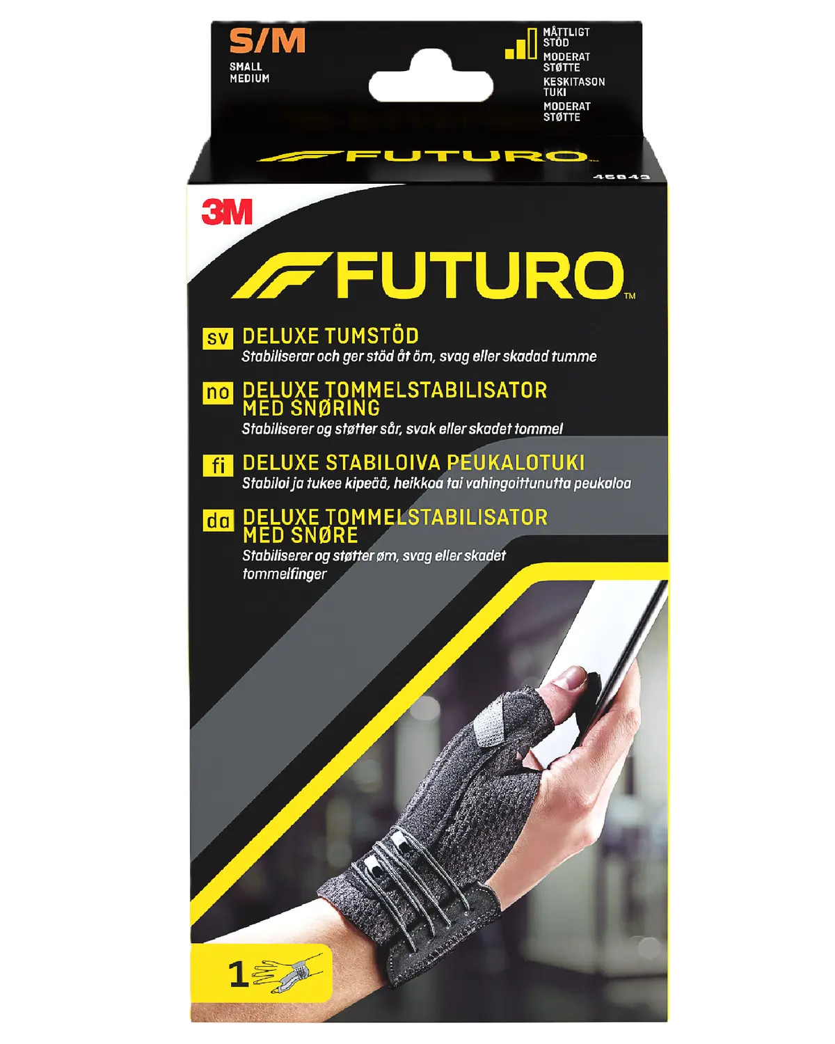 Futuro Deluxe tommelstabilisator med snøring str S/M 1 stk
