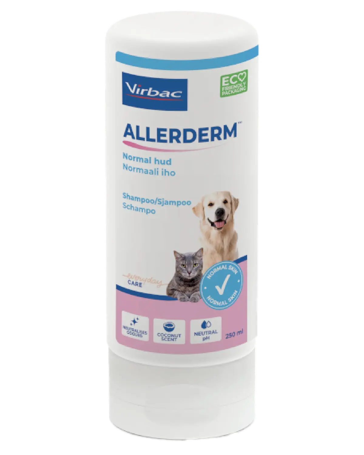 Allerderm sjampo til dyr normal hud 250 ml