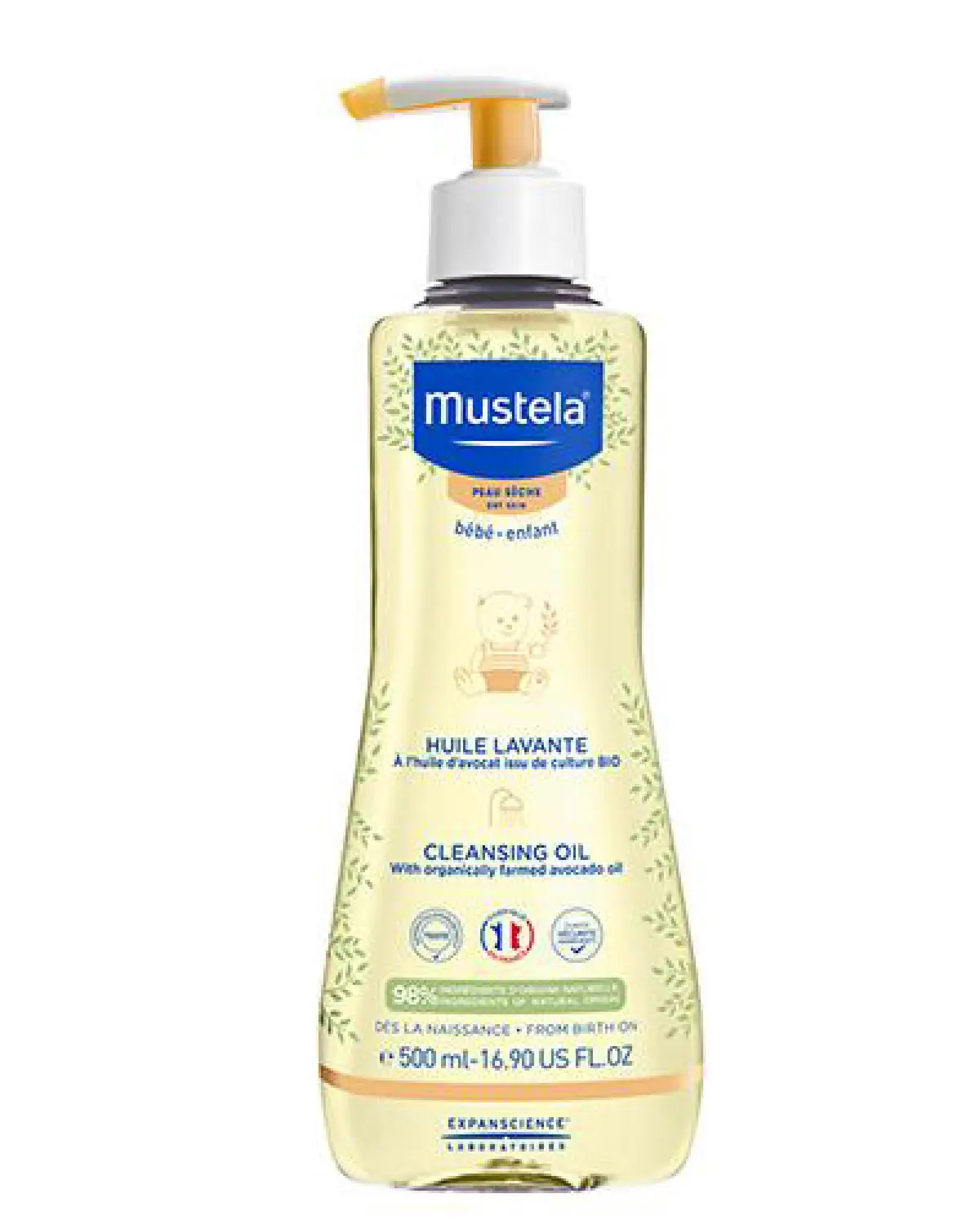 Mustela vaskeolje tørr hud 500 ml