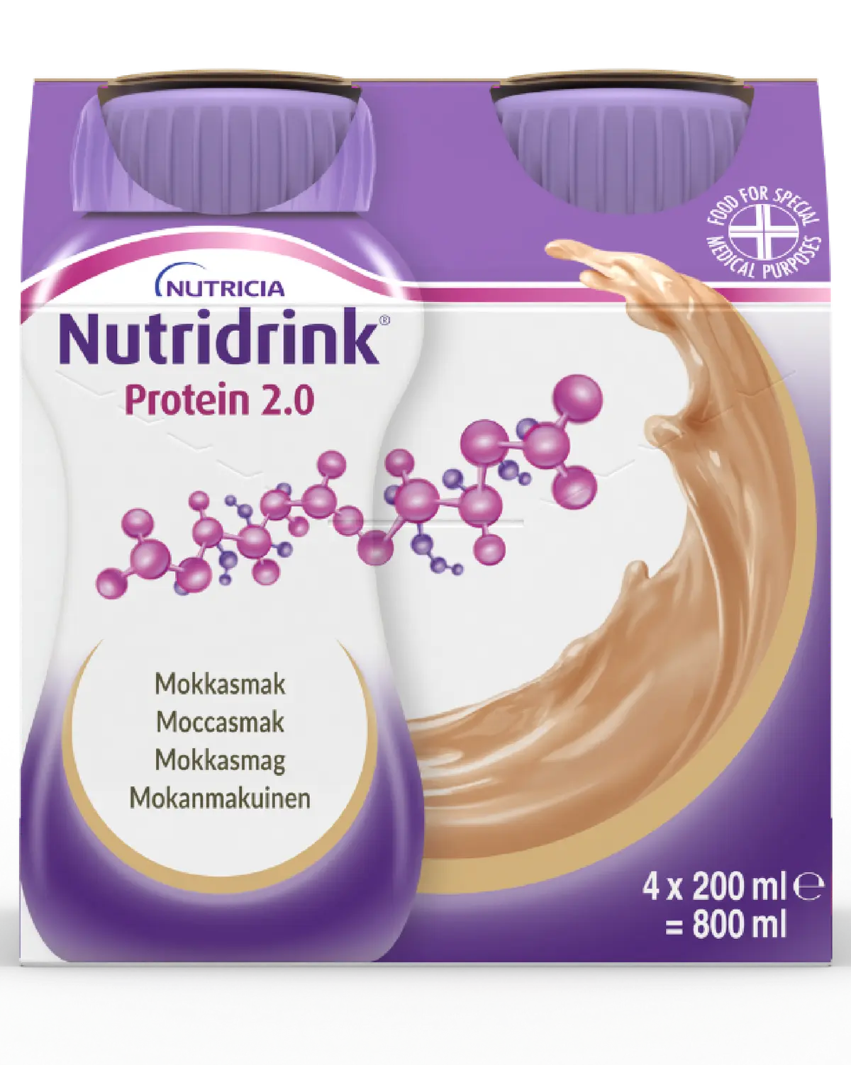 Nutridrink 2 kcal næringsdrikk kaffe/mokka 4x200 ml