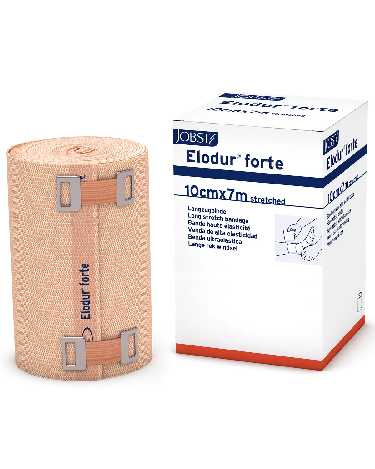 Elodur Forte kompresjonsbind 10 cm x 7 m 1 stk