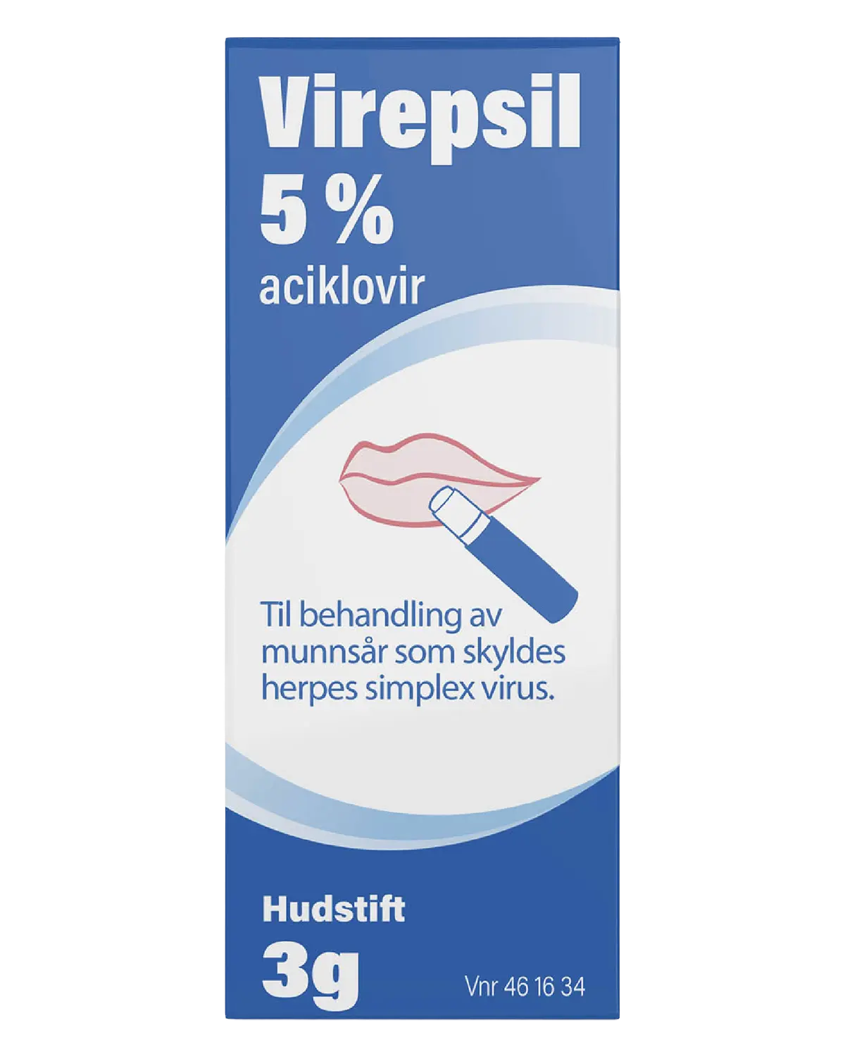 Virepsil 5 % hudstift 3 g