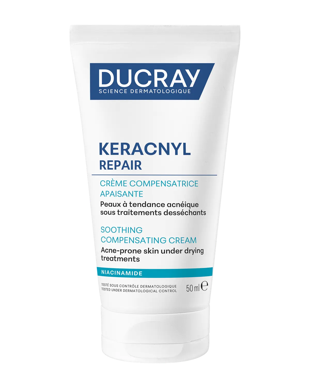 Ducray Keracnyl Repair ansiktskrem til tørr, uren hud 50 ml