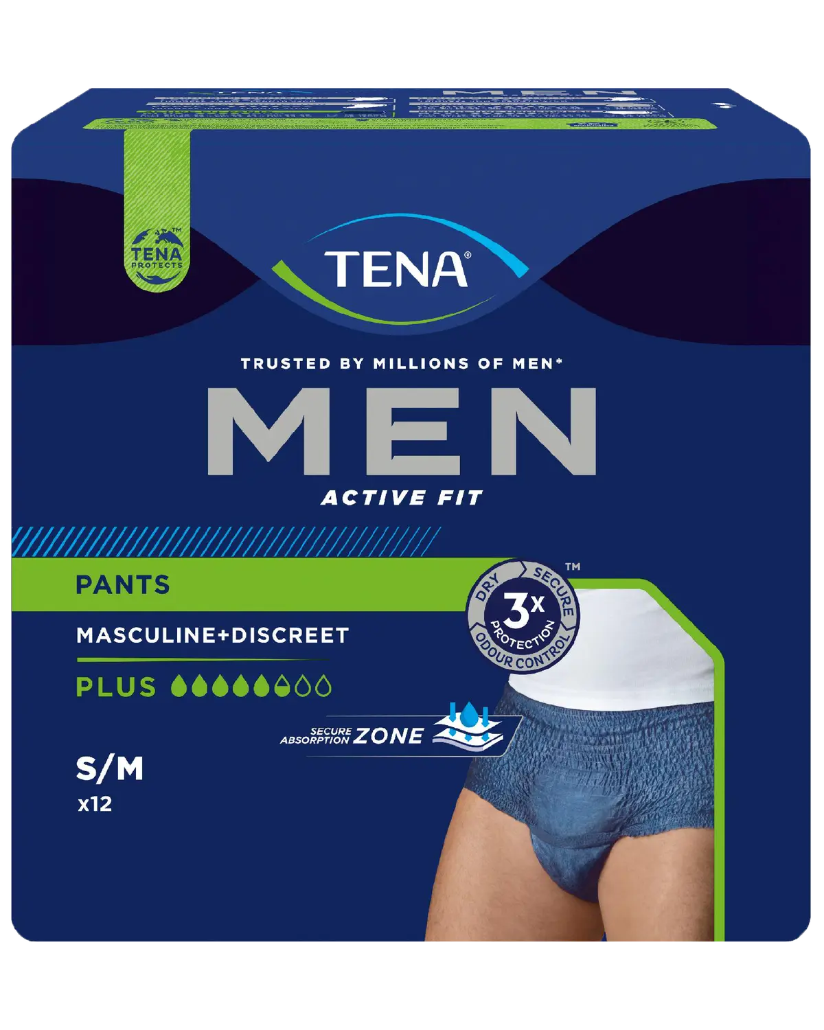 Men Active Fit Pants Plus buksebleie S/M