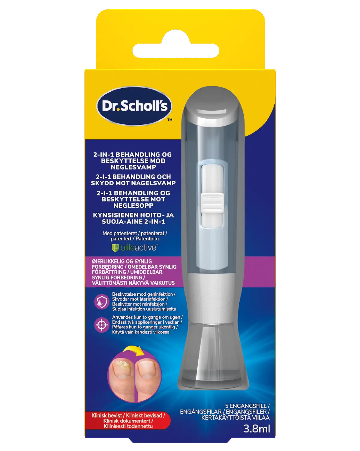 Dr. Scholl's 2-i-1 neglesoppbehandling 1 stk