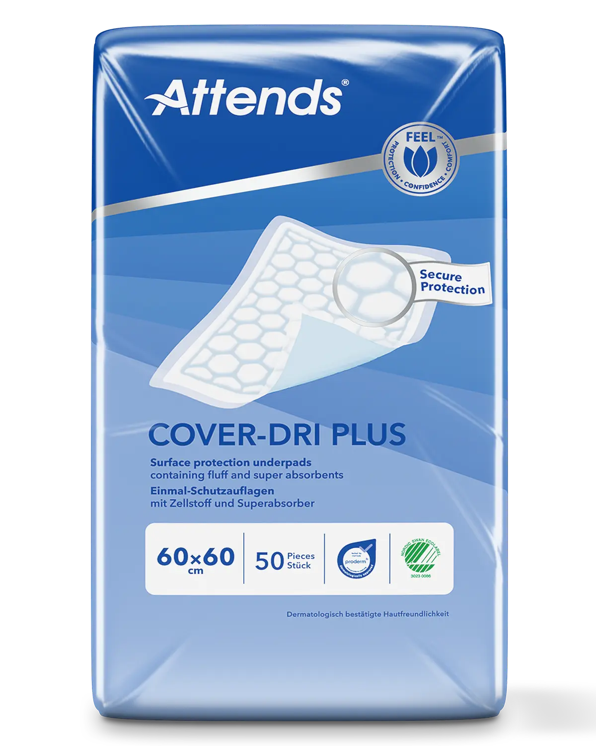 Attends Cover-Dri 60x60cm stol-/sengebeskyttelse 50 stk