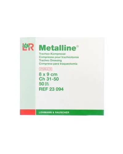 Metalline tracheo kompresser 8x9cm, sterile 50 stk