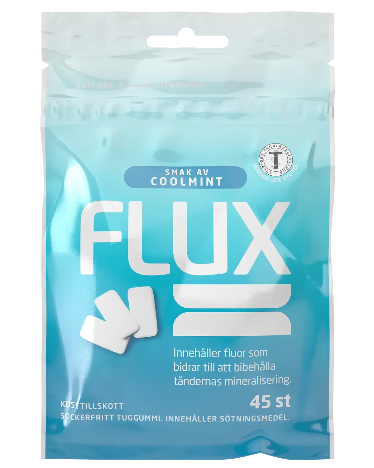 Flux Coolmint tyggegummi i pose 45 stk