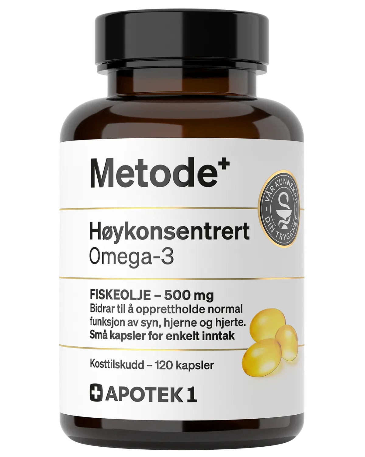 Metode Høykonsentrert omega-3 500 mg kapsler 120 stk