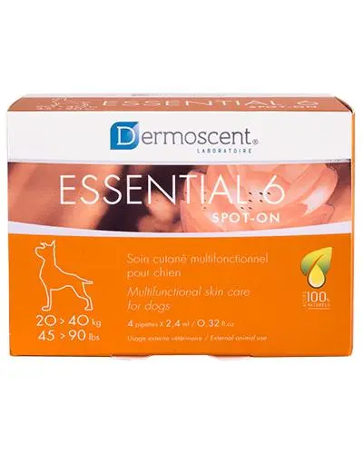 Dermoscent Essential6 spot on pipetter hund20-40kg 4x2,4 ml