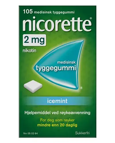 Nicorette 2mg tyggegummi icemint 105 stk