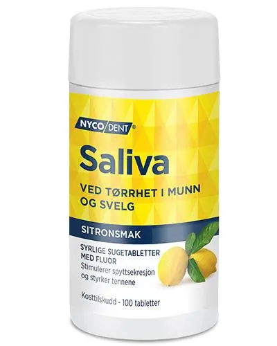 Nycodent Saliva sugetabletter sitron 100 stk