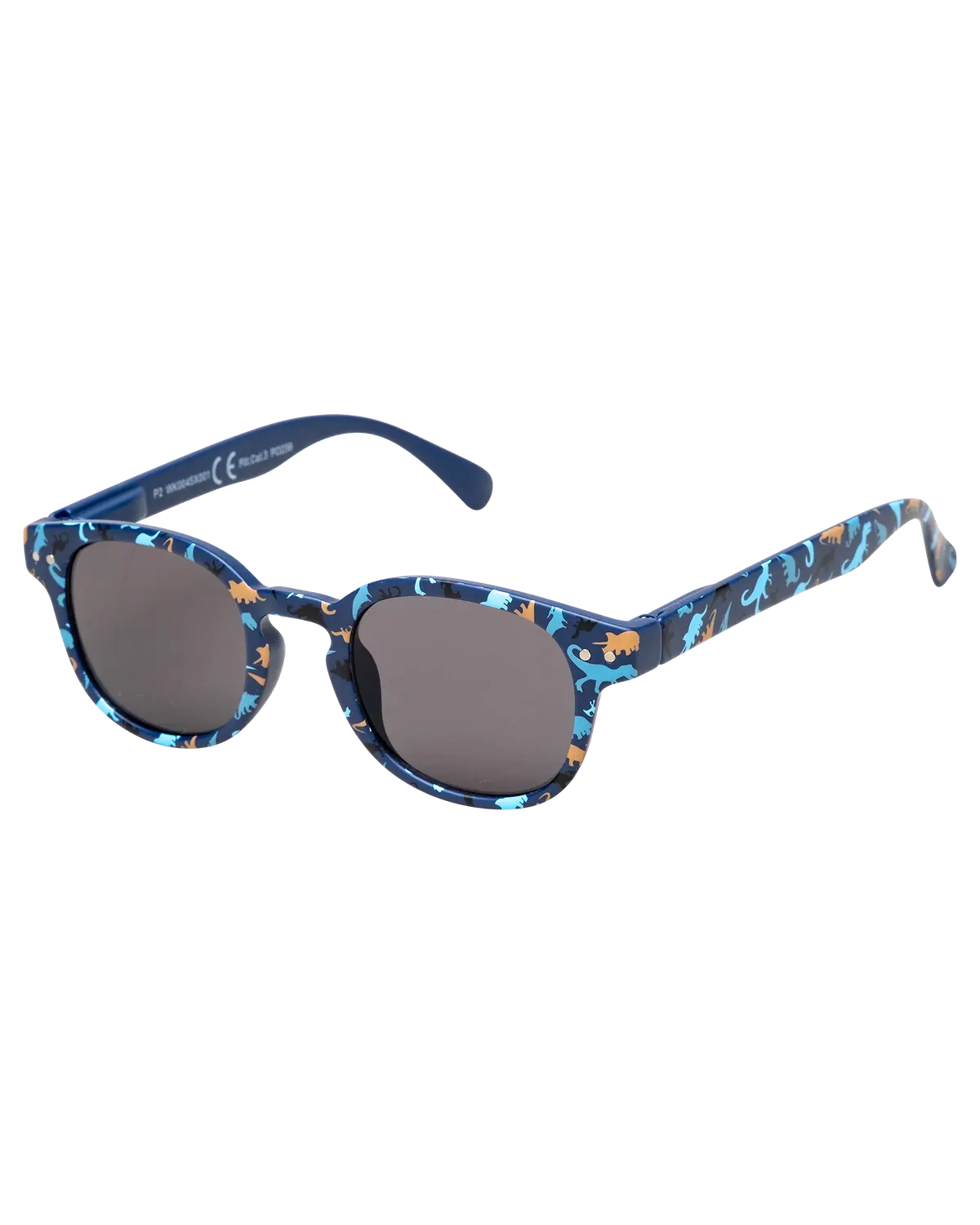 Kids solbrille 045 blå dinosaur/grå (smoke)