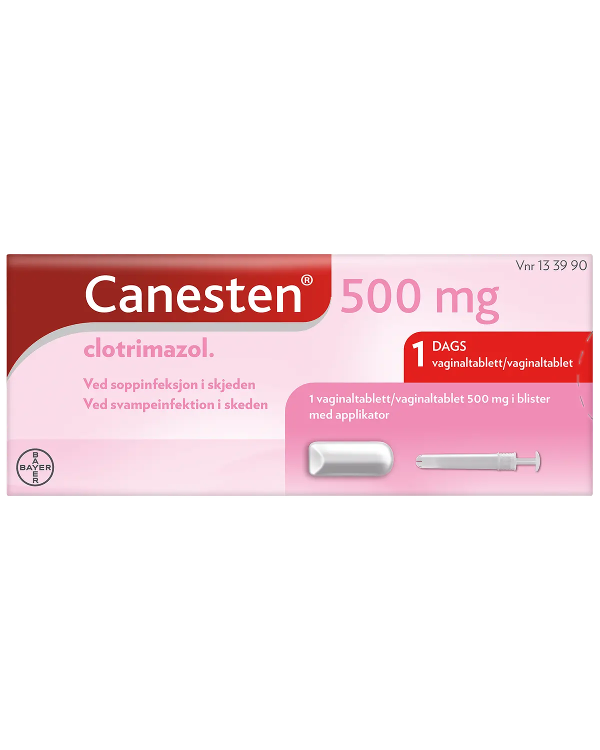 Canesten 500mg vaginaltablett med applikator 1 stk