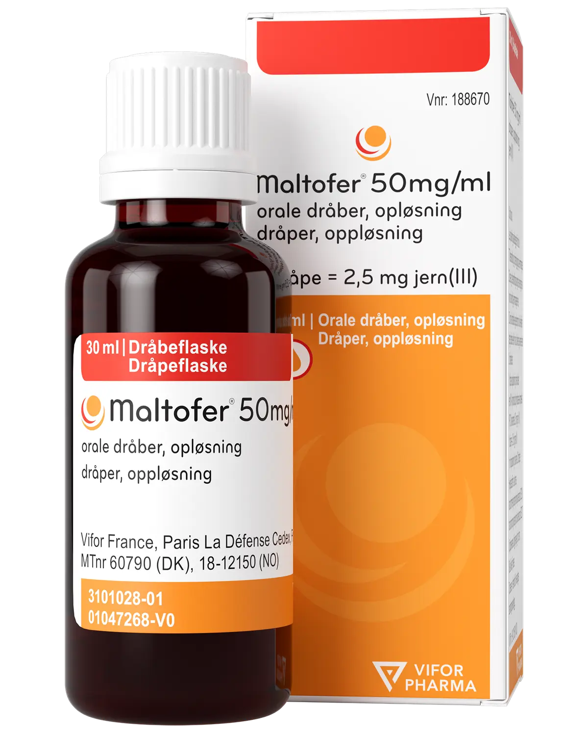 Maltofer 50 mg/ml dråper, oppløsning 30 ml