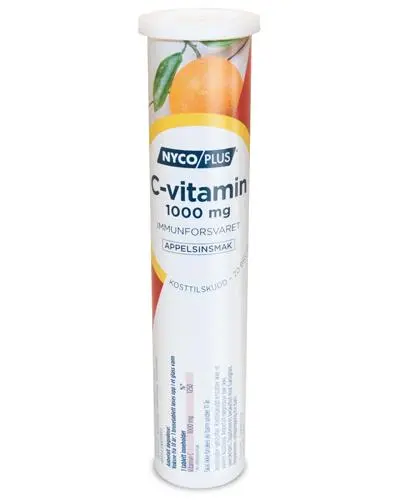 C-vitamin 1000mg brusetabletter appelsin