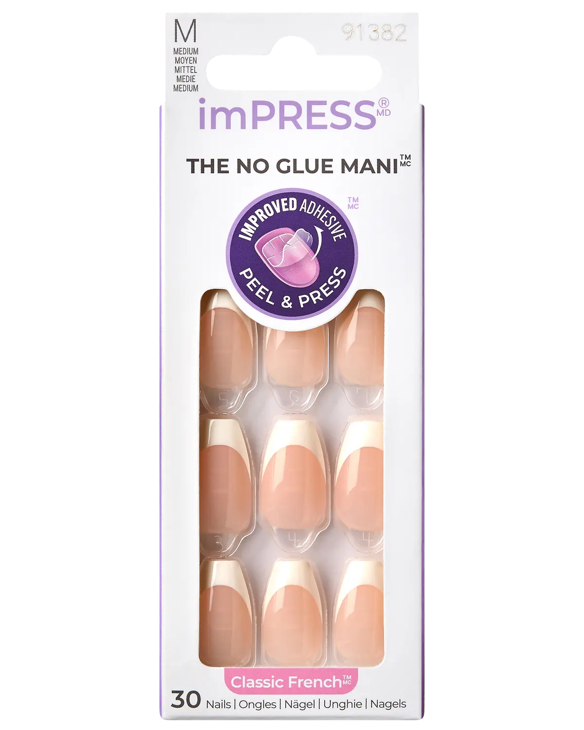KISS imPRESS Classic French Ideal løsnegler 30 stk