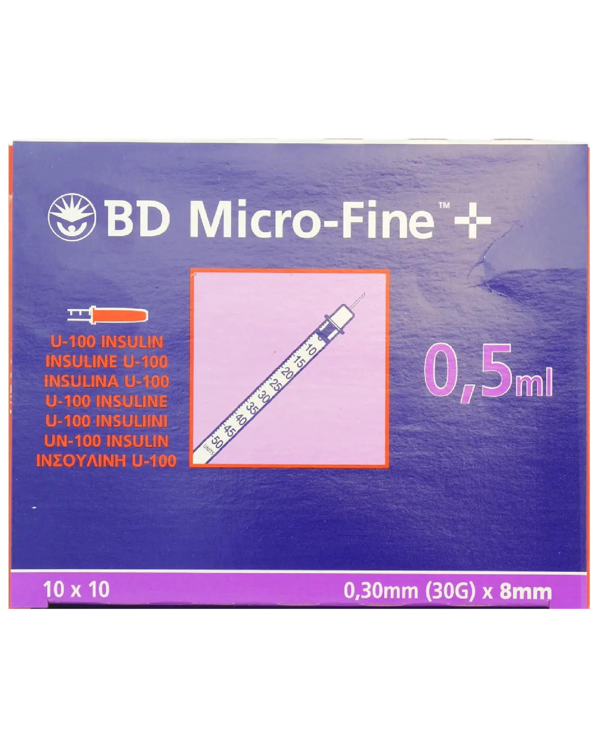 Micro-Fine U-100 insulinsprøyte 0,5 ml 0,33 x 12,7 mm