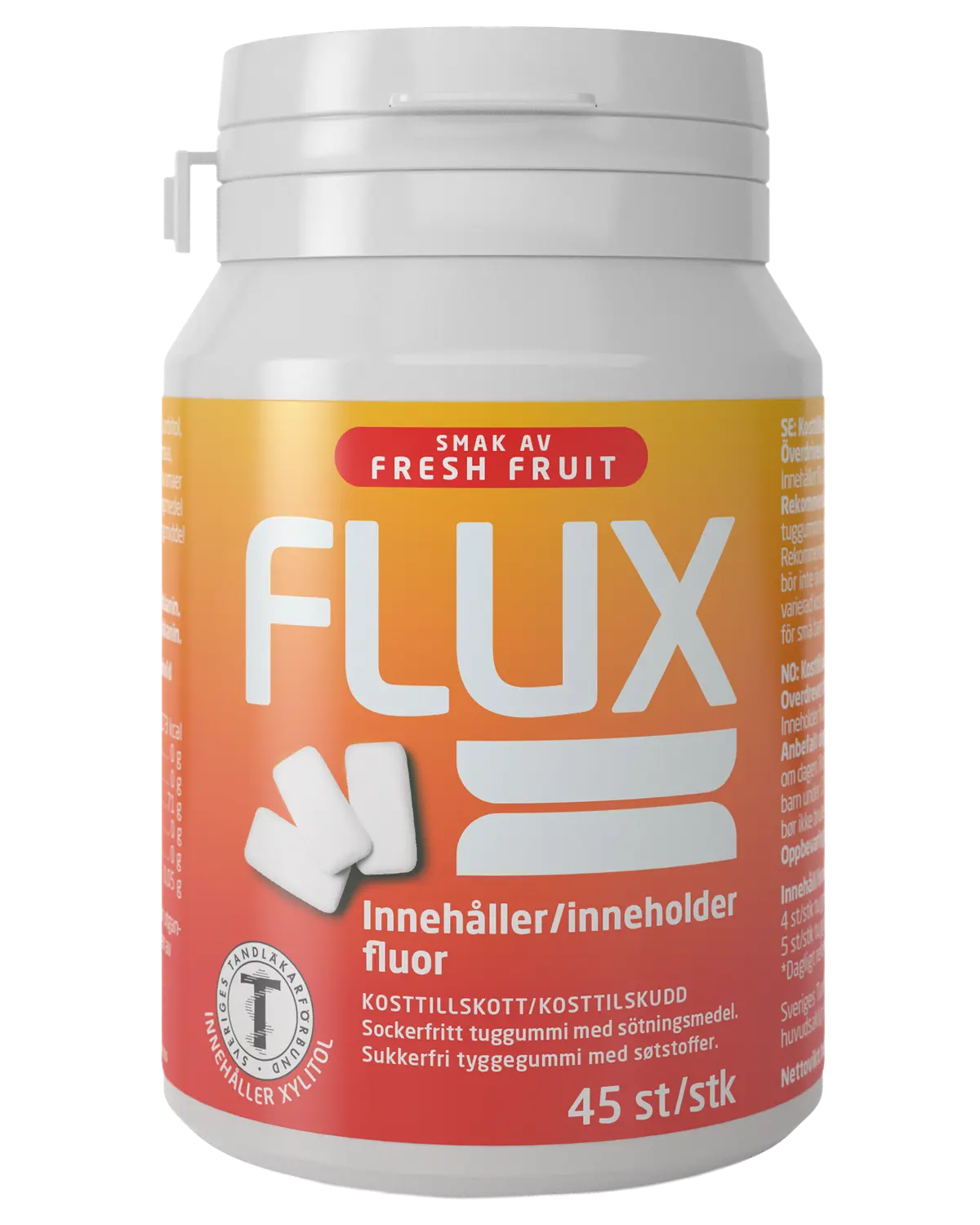 Flux Fresh Fruit tyggegummi i boks 45 stk