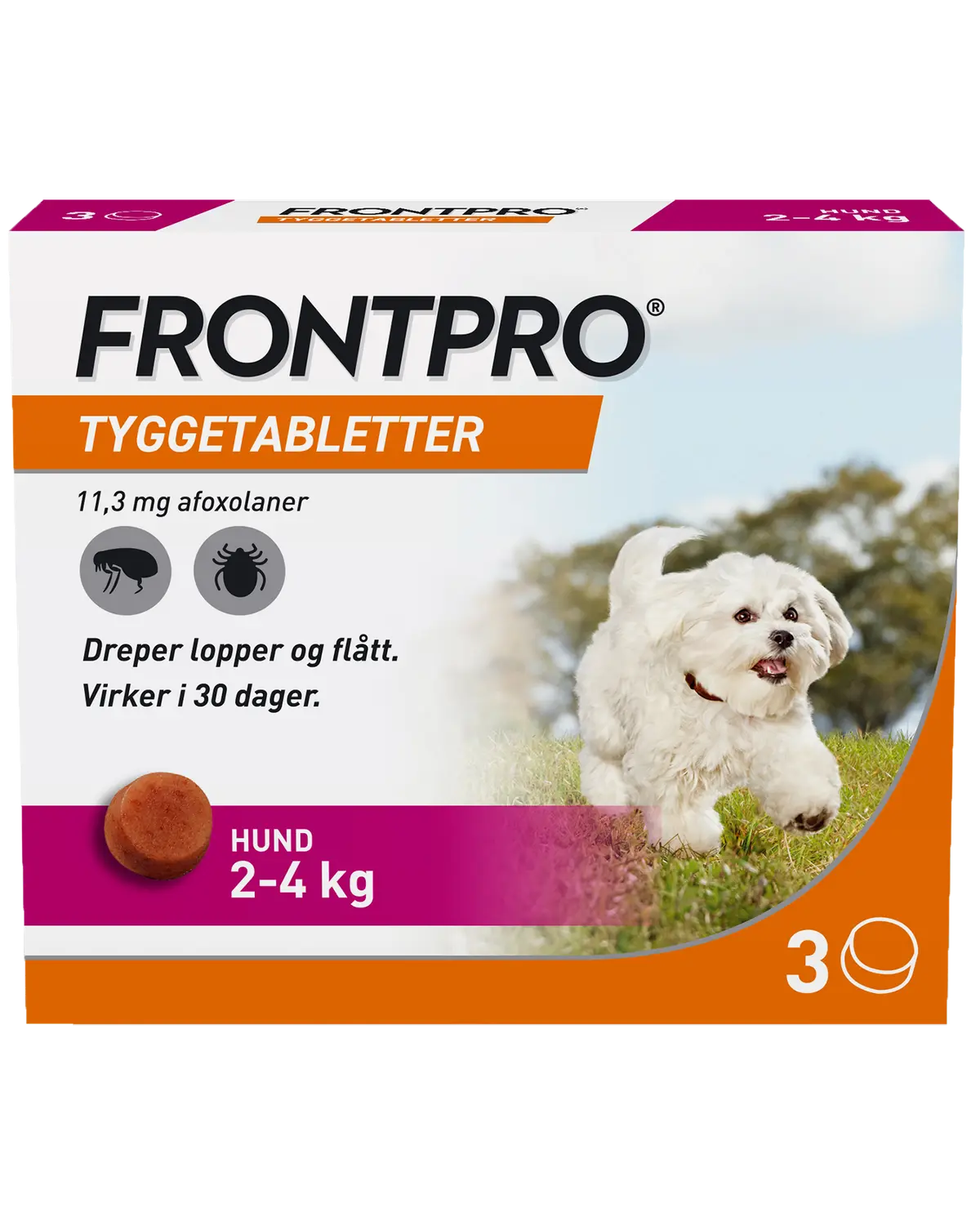 Frontpro 11 mg tyggetabletter til hund (2-4 kg) 3 stk