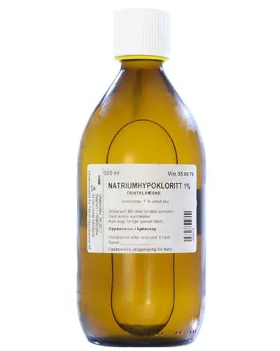 Natriumhypokloritt 1% dentalvæske 500 ml