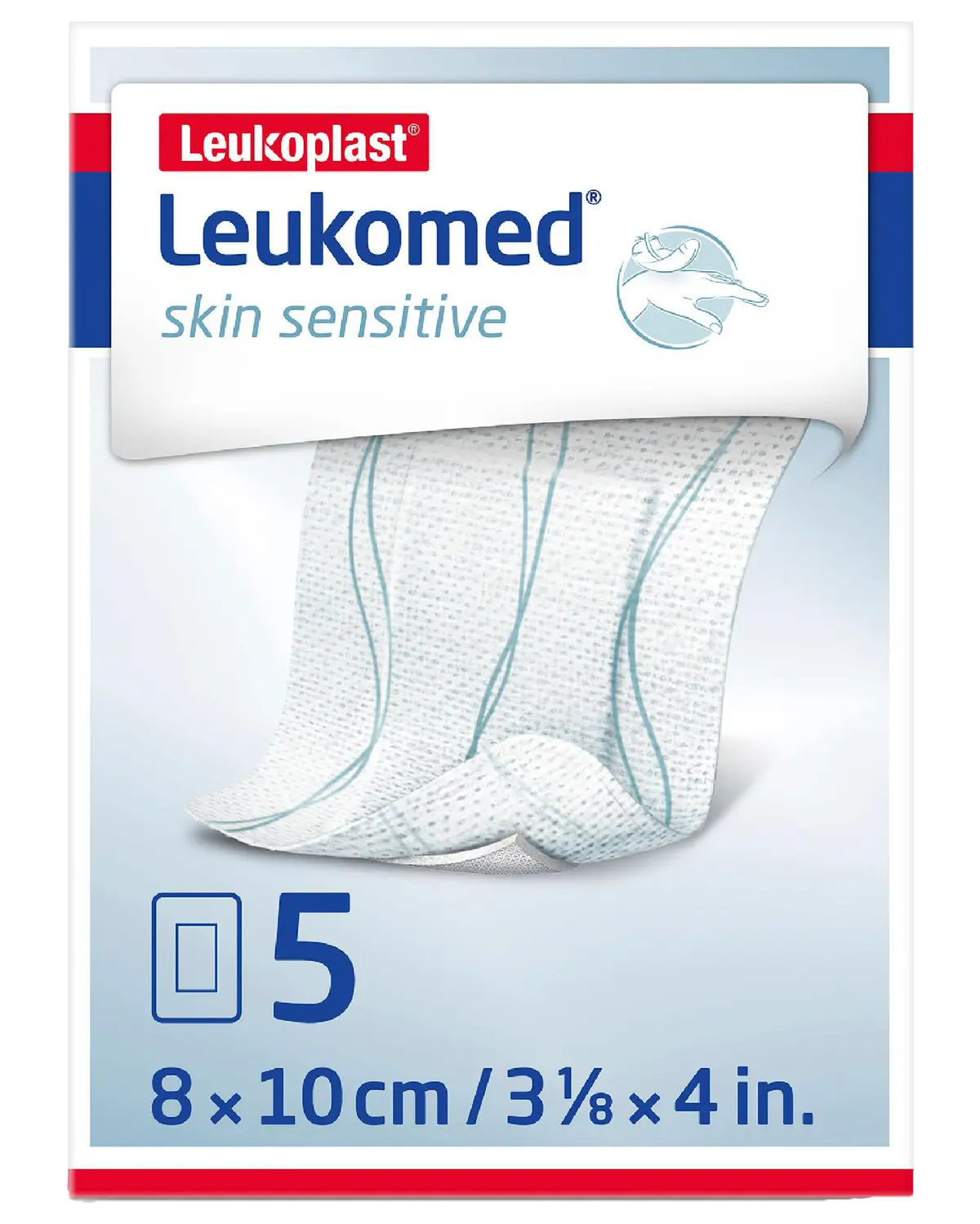 Leukomed Skin Sensitive sårbandasje 8 x 10 cm 5 stk