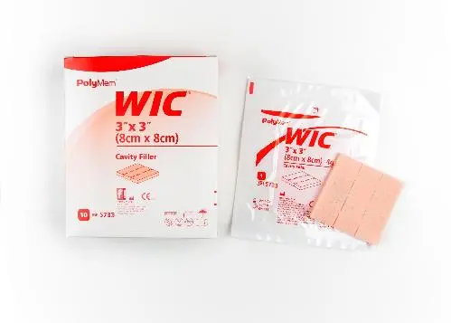 PolyMem WIC sårfyller/bandasje for kaviteter 8x8cm 10 stk
