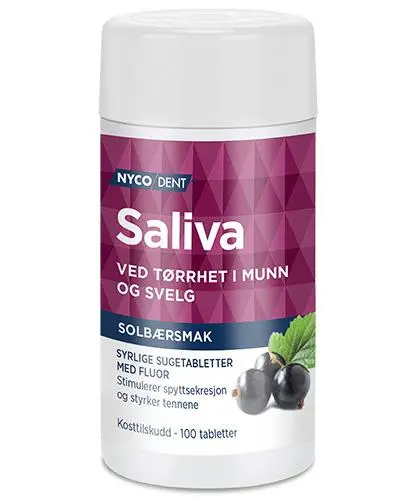 Nycodent Saliva sugetabletter solbær 100 stk