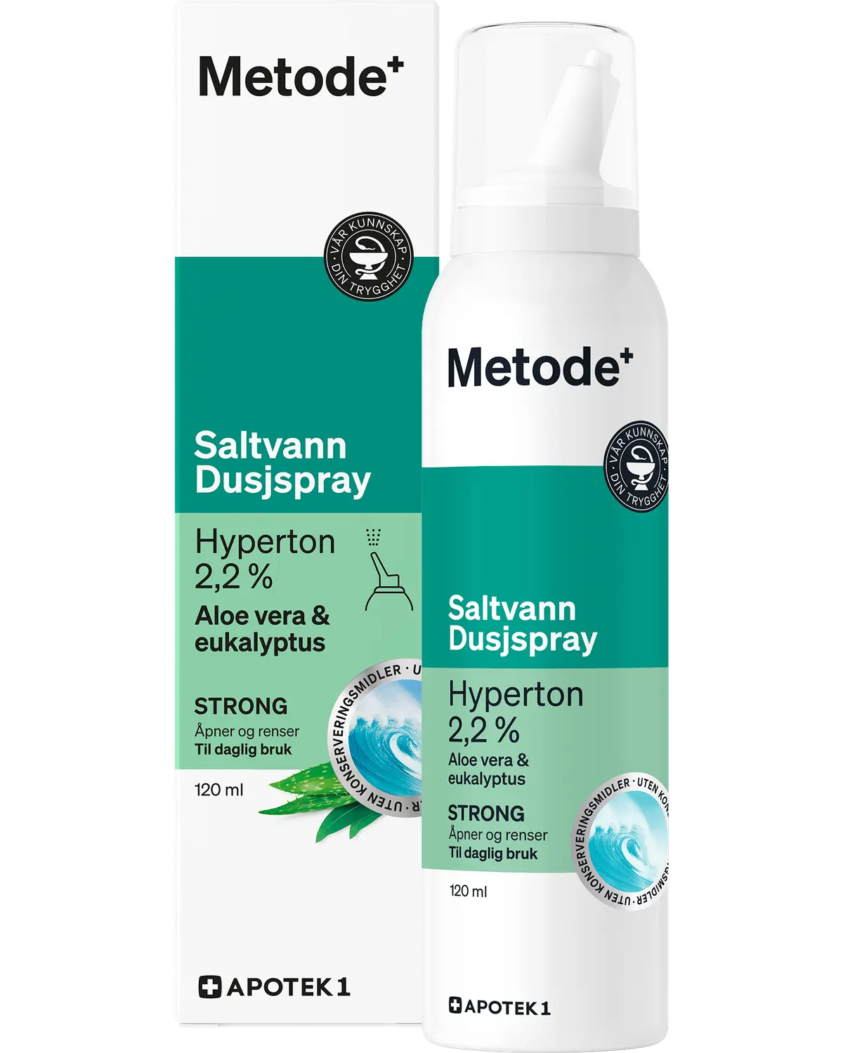 Metode hyperton saltvannsdusj 2,2 % aloe vera & eukalyptus 120 ml