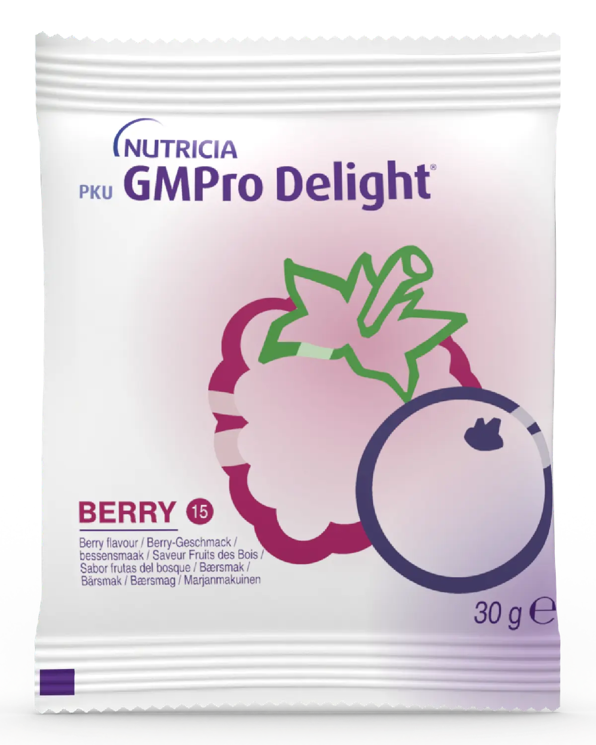 PKU GMPro Delight 15 pulver bærsmak 30x30 g