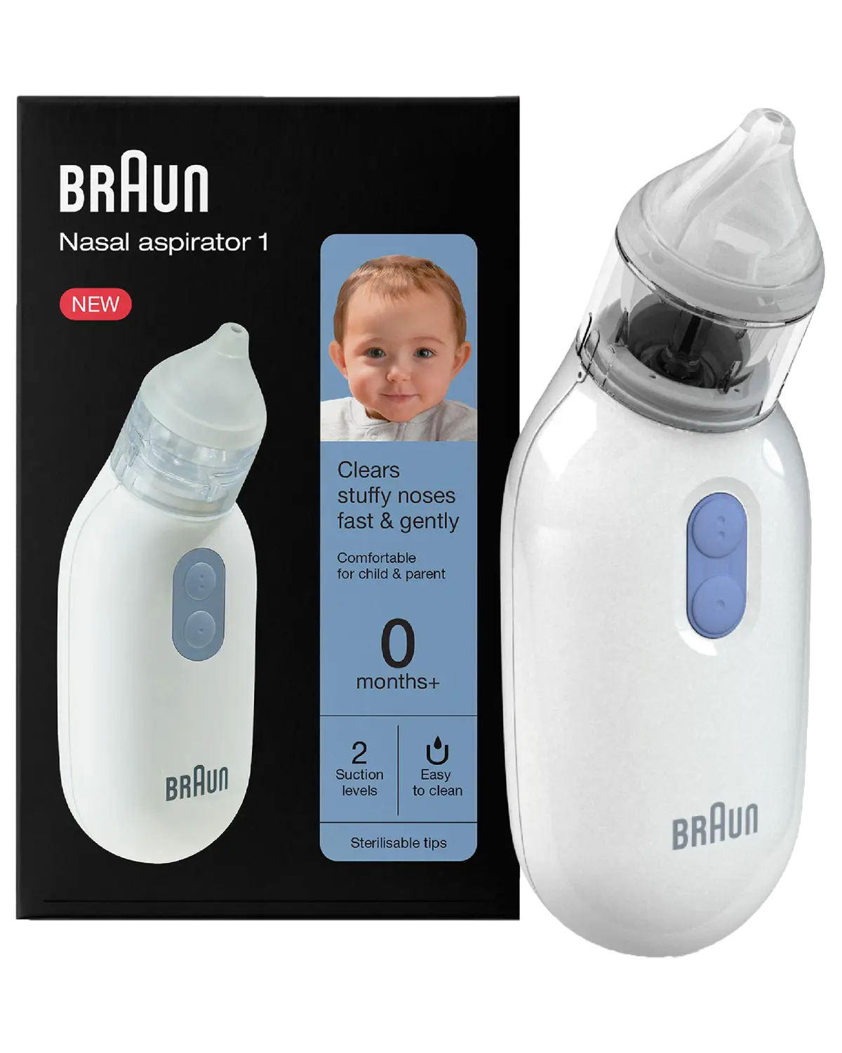 Braun elektrisk nesesuger for baby og barn 0-12 år 1 stk