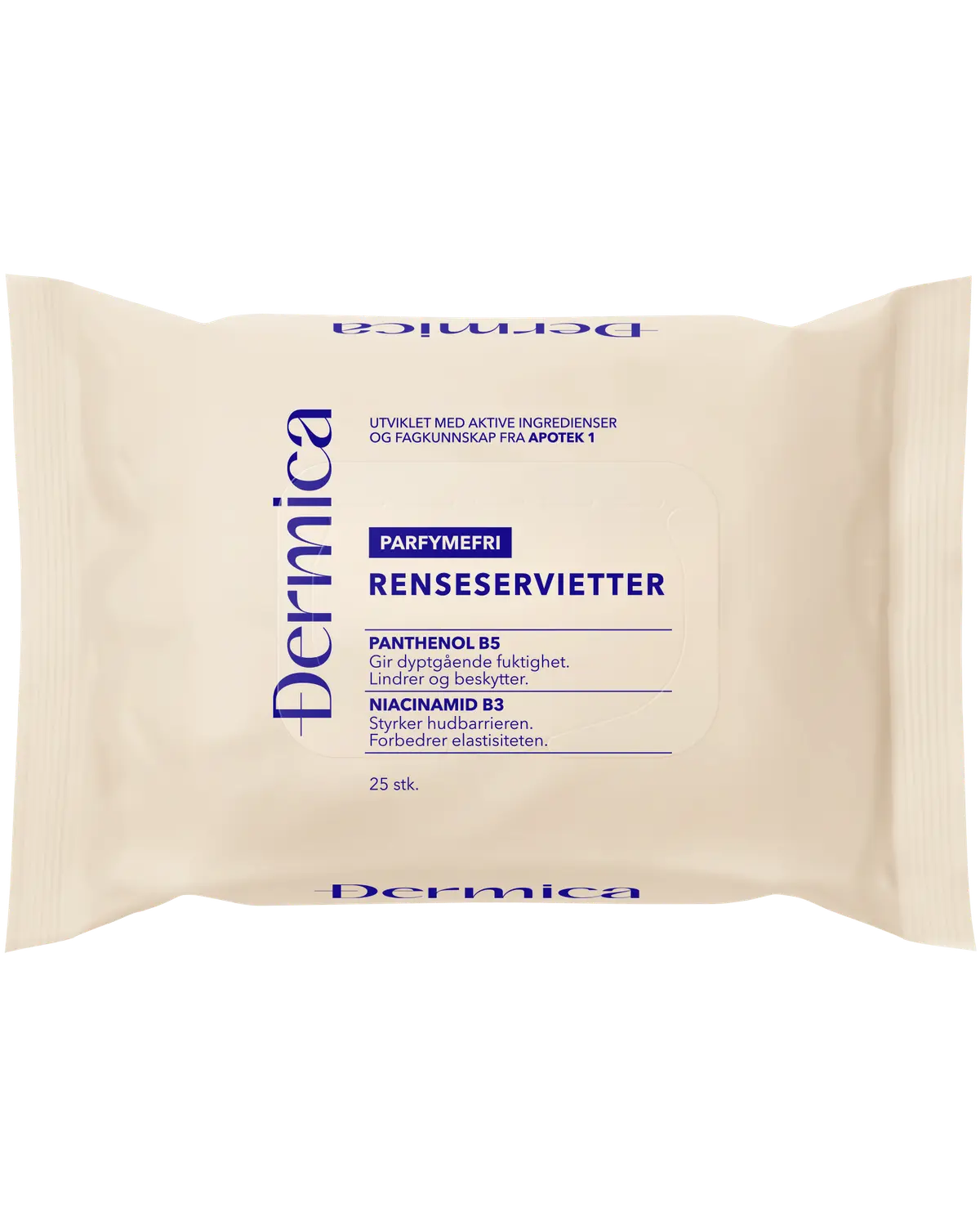 Dermica renseservietter uten parfyme 25 stk