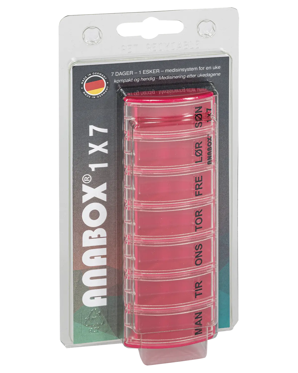 Anabox ukesdoseringseske rosa 1 stk