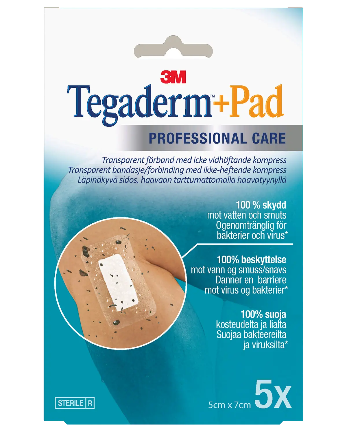 Tegaderm +Pad vanntett bandasje 5 x 7 cm 5 stk