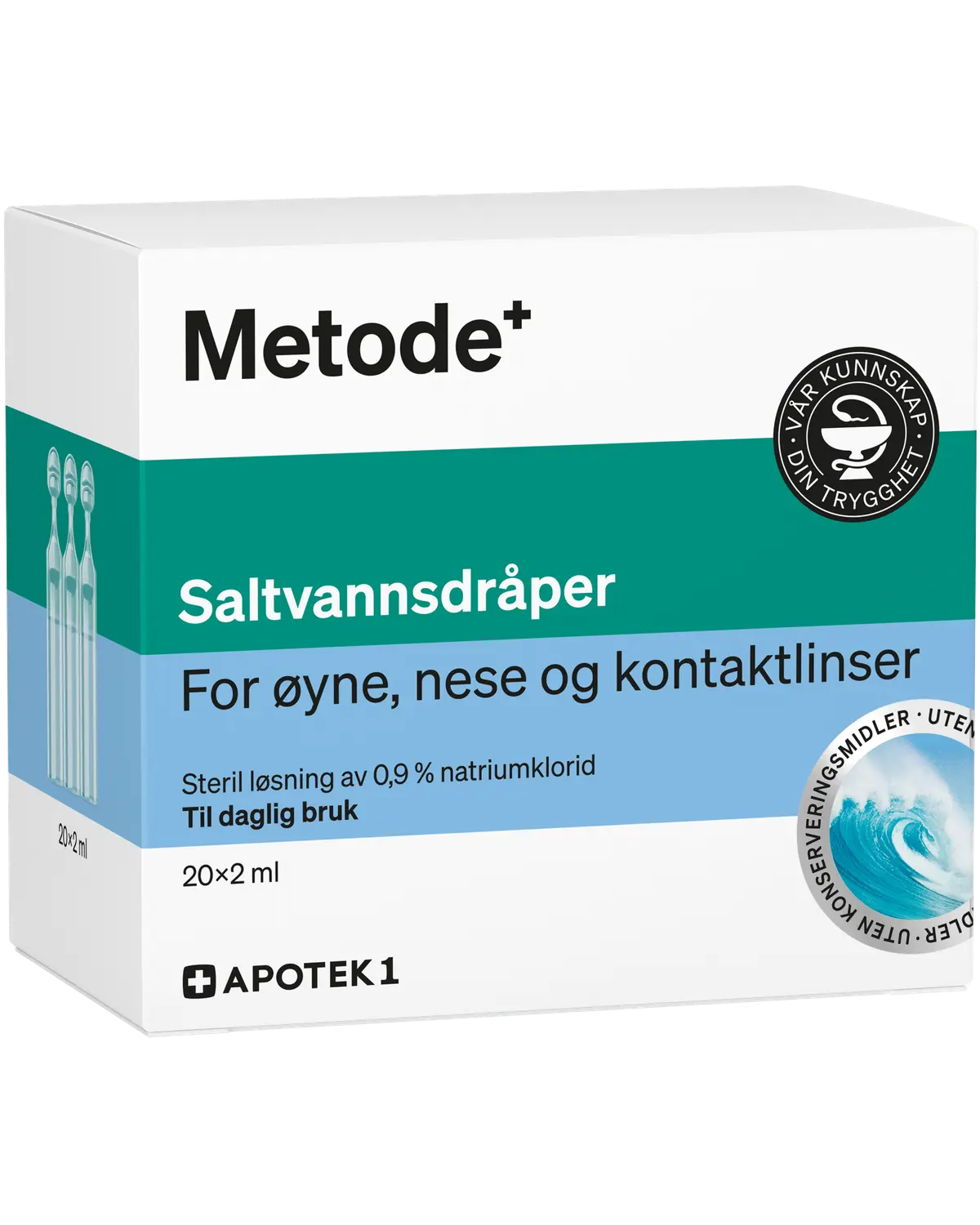 Metode saltvannsdråper i endosebeholdere 20 x 2 ml