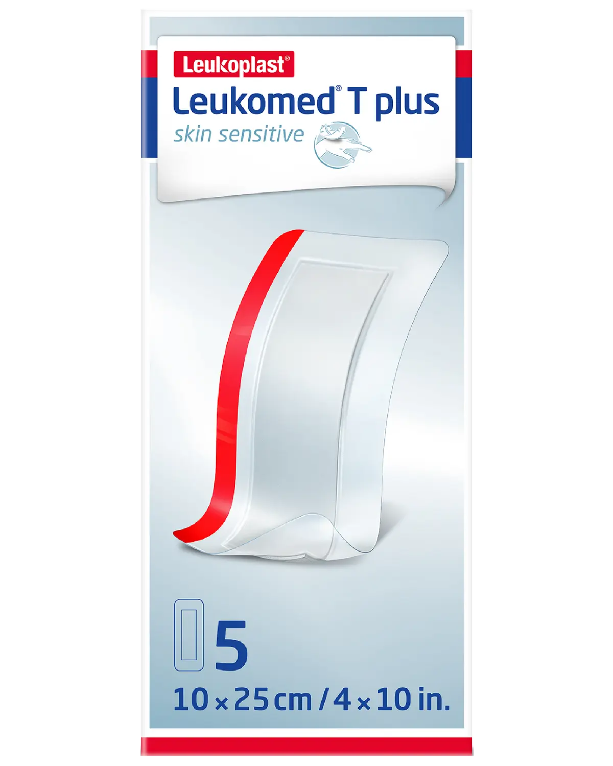 Leukomed T Plus Skin Sensitive sårbandasje 10 x 25 cm 5 stk