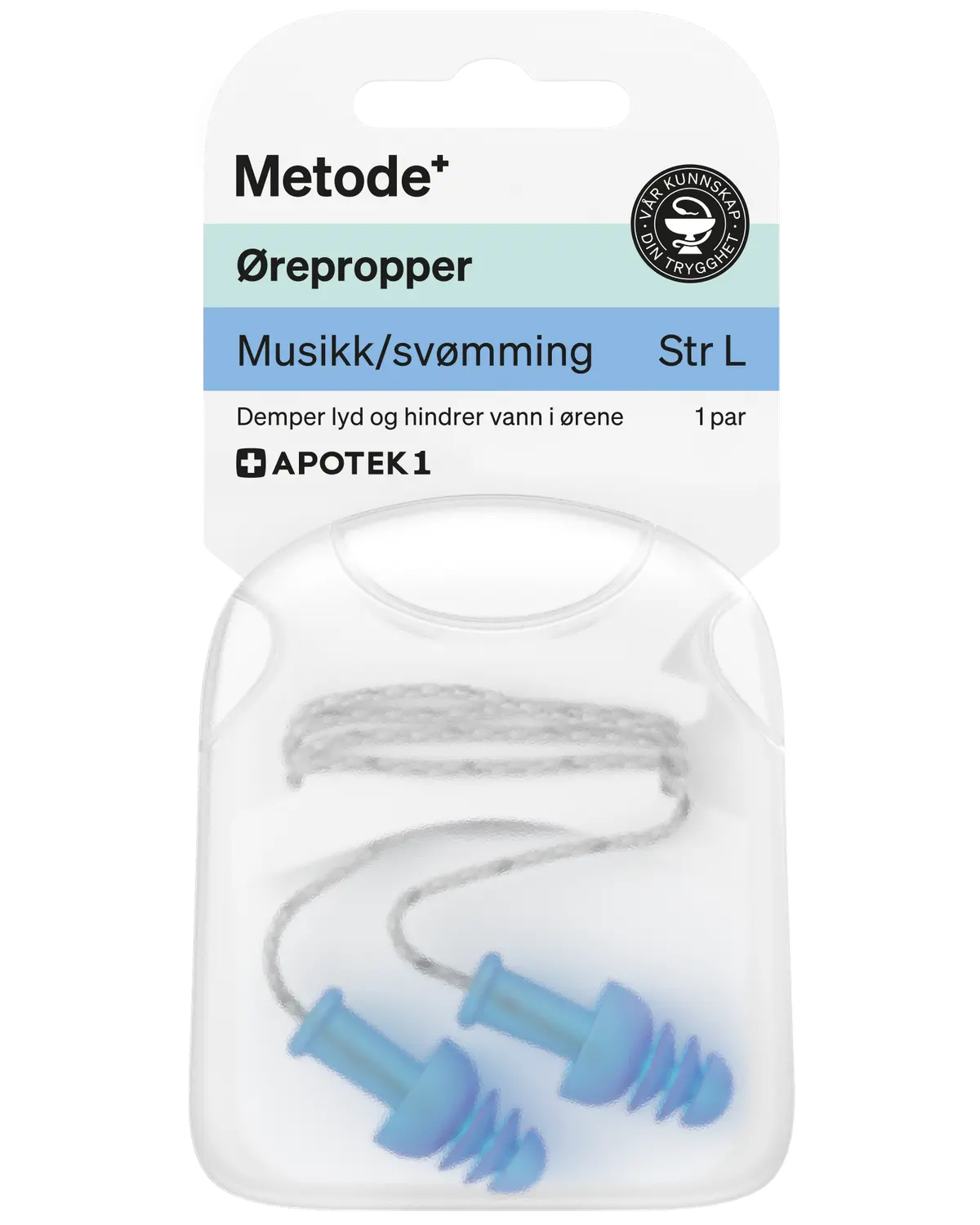 Metode ørepropper musikk/svømming L 1 par