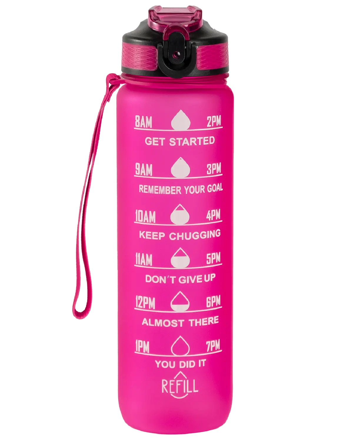 Hollywood Motivational Bottle drikkeflaske 1 liter, rosa farge 1 stk